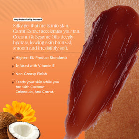 Carroten Tanning Gel with beach background