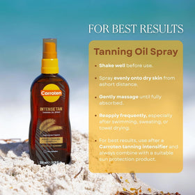Carroten tanning oil spray bottle side view