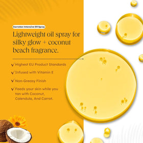 Carroten tanning oil spray in a beach setting