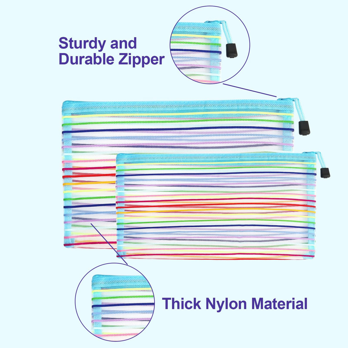 CarryEpic mesh bags displaying transparent mesh design