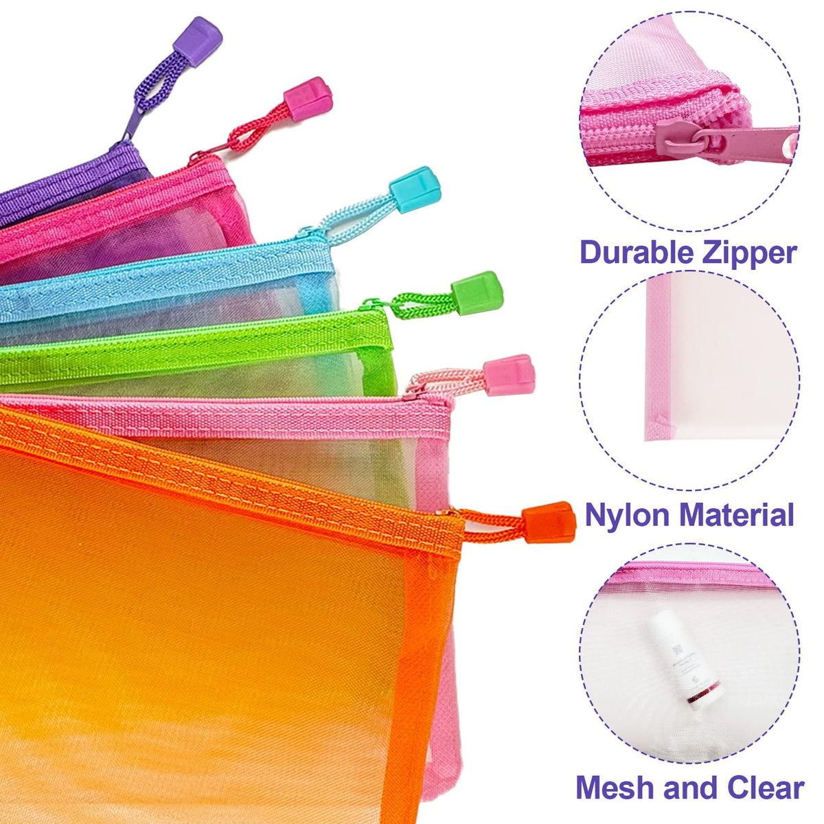 CarryEpic Mesh Pouches in a handbag for organisation