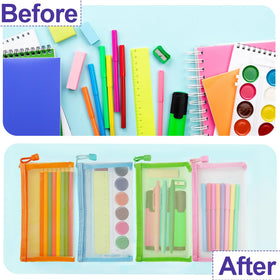 CarryEpic Mesh Pouches with various cosmetics inside