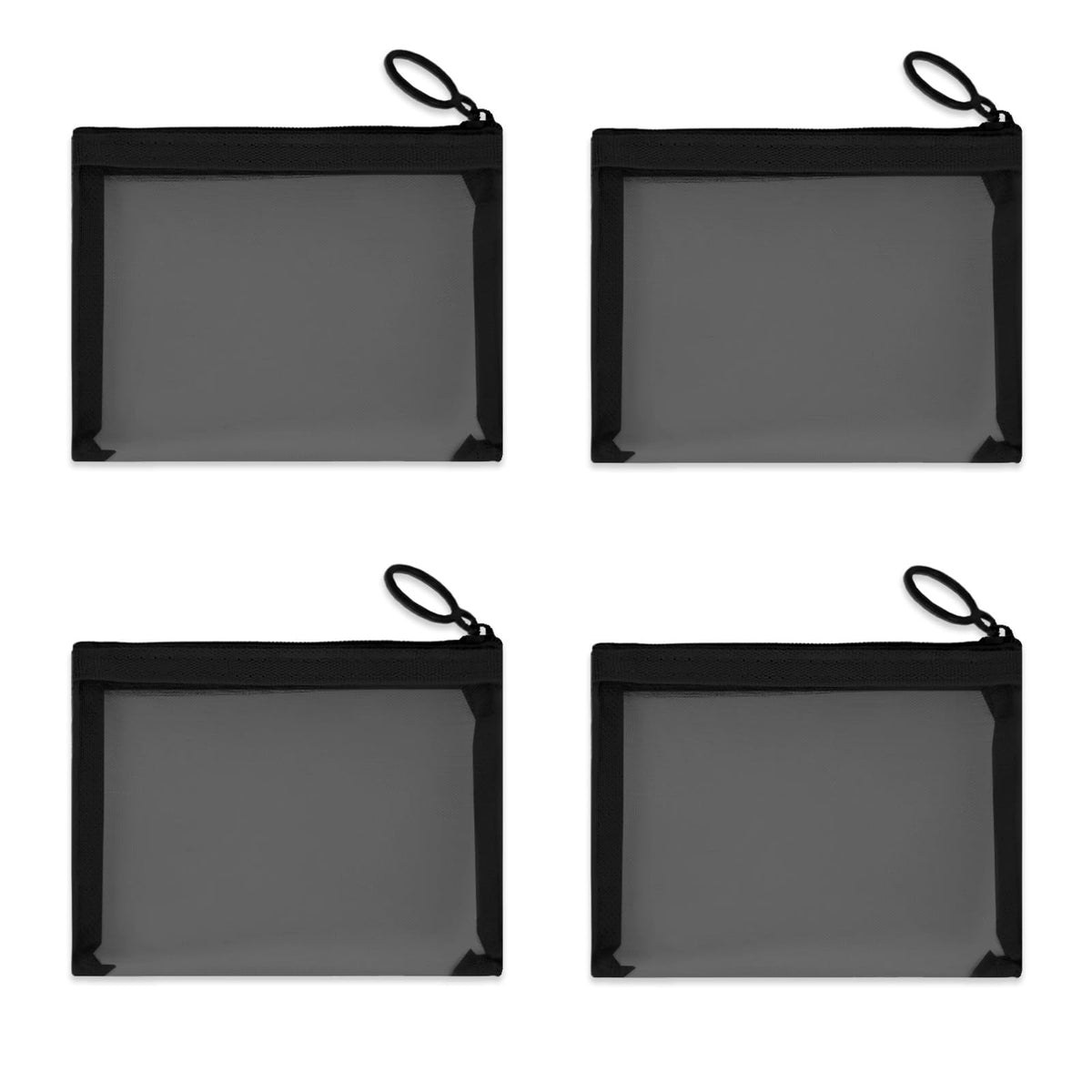 CarryEpic Mini Mesh Pouches black set front view