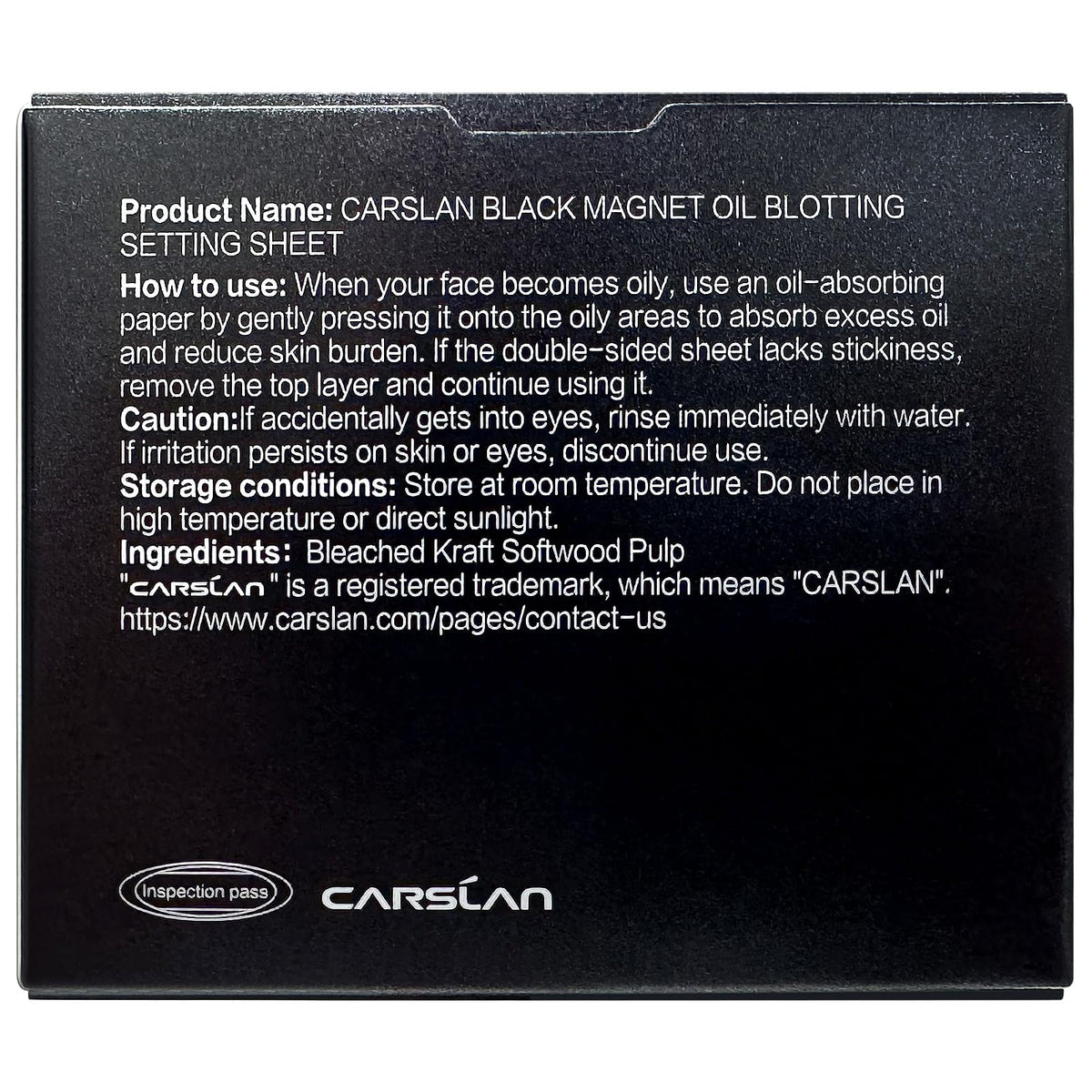 CARSLAN Blotting Paper with setting powder application