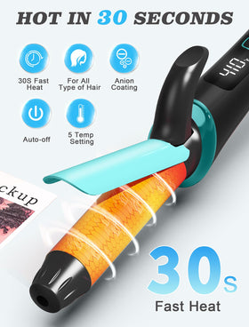 Casavok Mini Travel Curling Iron in use creating curls