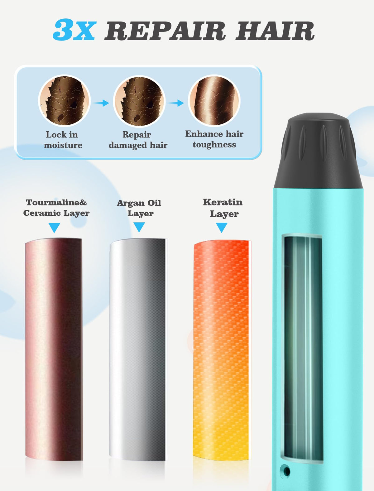 Casavok Mini Travel Curling Iron on a vanity table