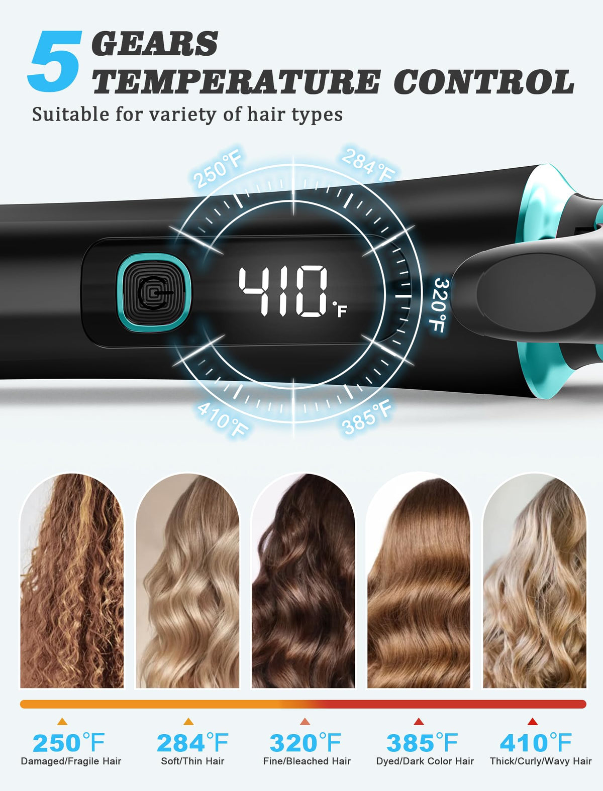 Casavok Mini Travel Curling Iron side view showing compact size