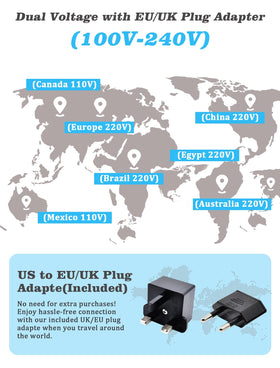 Casavok Mini Travel Curling Iron with UK and EU plug adapters