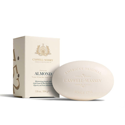 Caswell-Massey Almond Natural Bar Soap front view with packaging