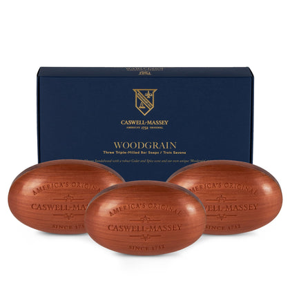 Caswell-Massey Heritage Woodgrain Sandalwood Soap Set front view