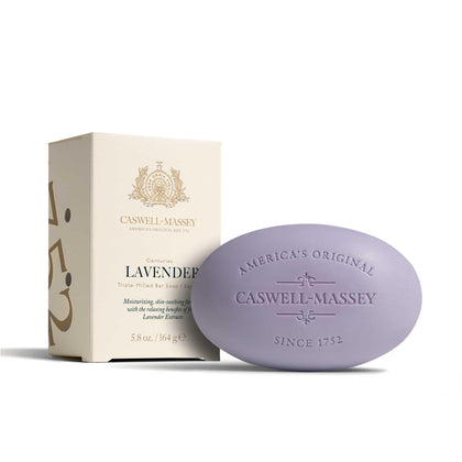 Caswell-Massey Lavender Bar Soap front view with packaging