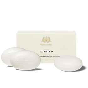 Caswell-Massey Natural Bar Soap Gift Set front view with three bars