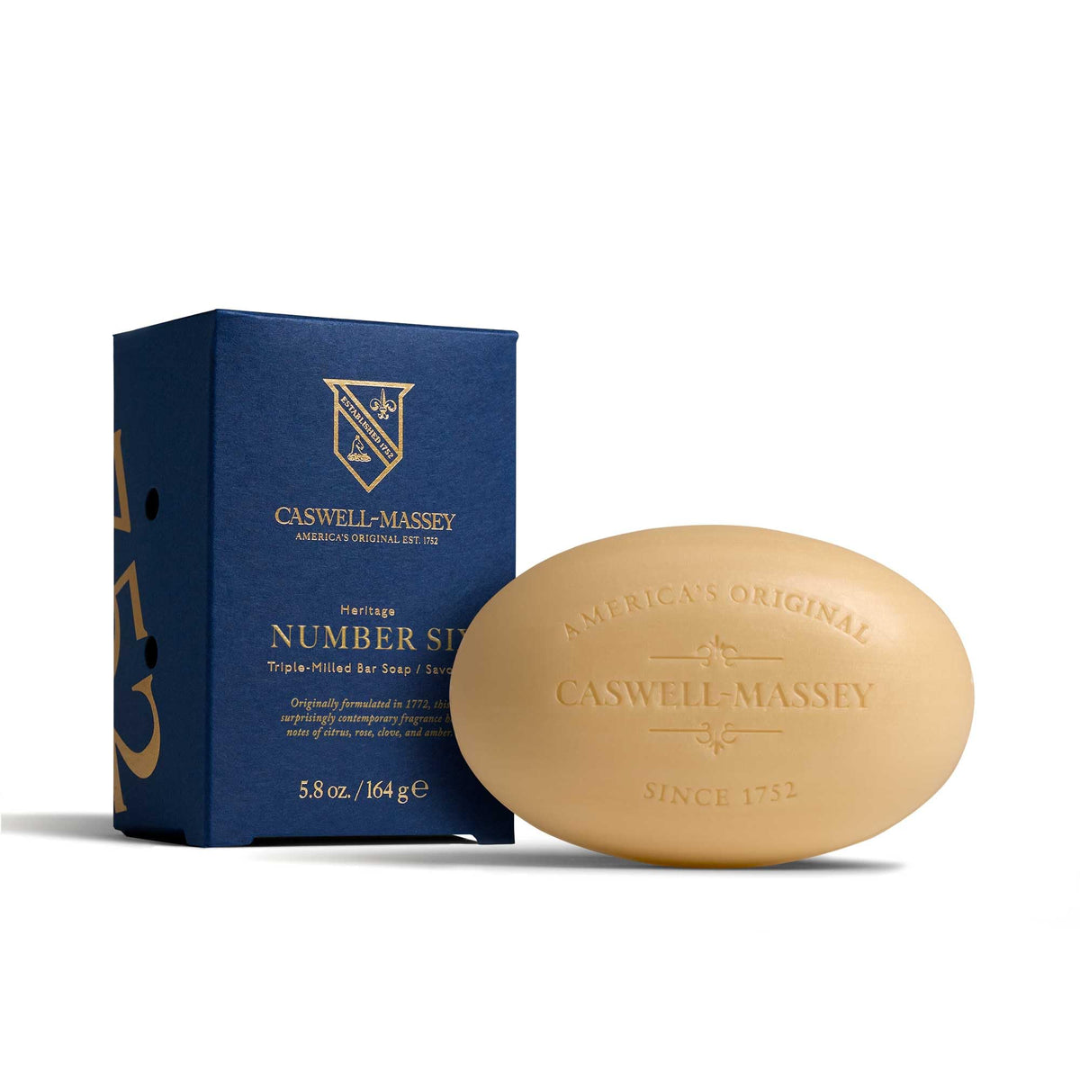 Caswell-Massey Number Six Natural Bar Soap front view