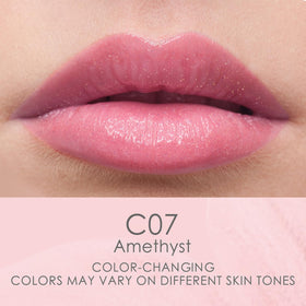 Catkin Lip Balm in pink shade applied on lips