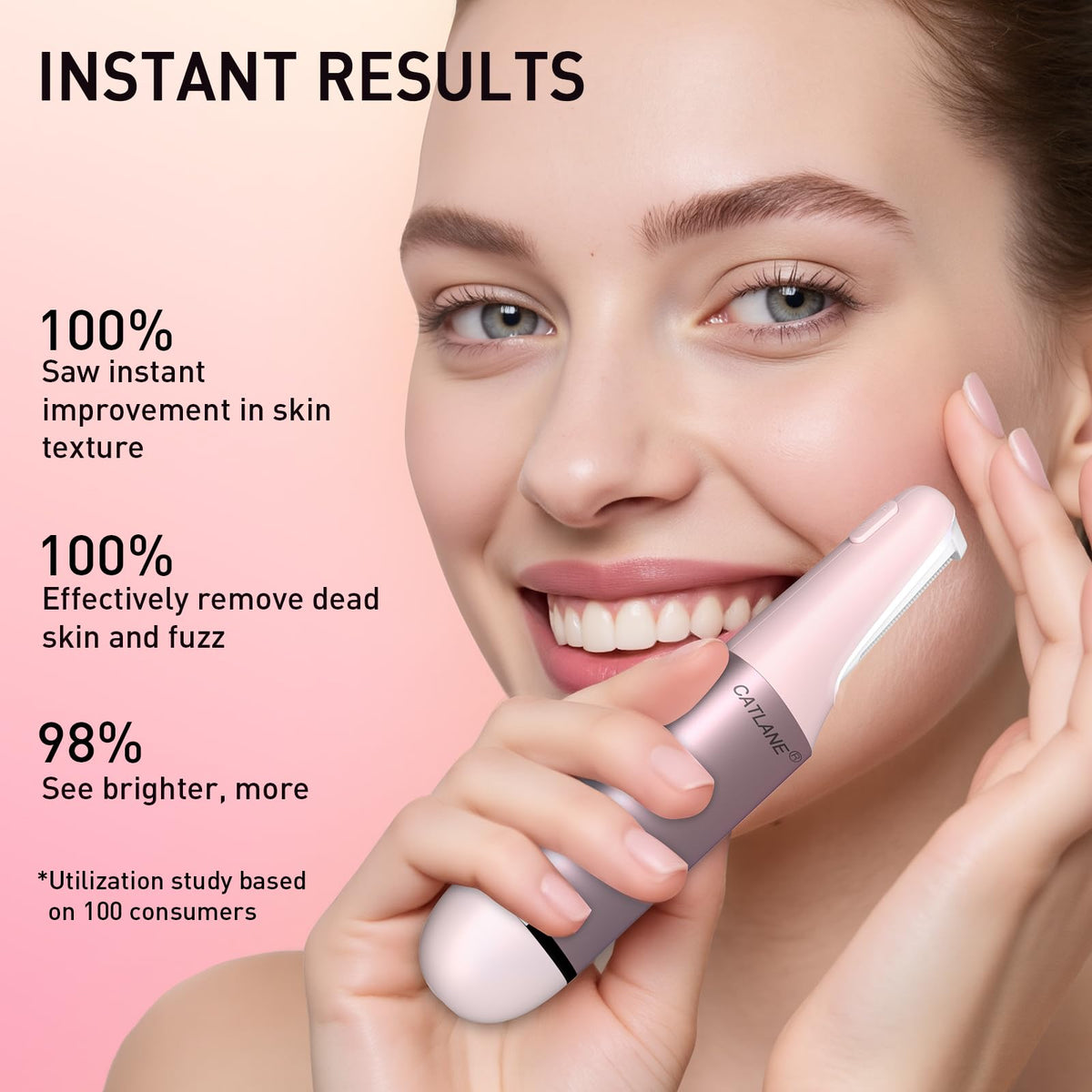 CATLANE Dermaplane Razor demonstrating use on skin