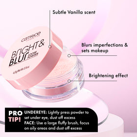 Catrice Bright & Blur Loose Powder 56g Soft Pink texture close-up