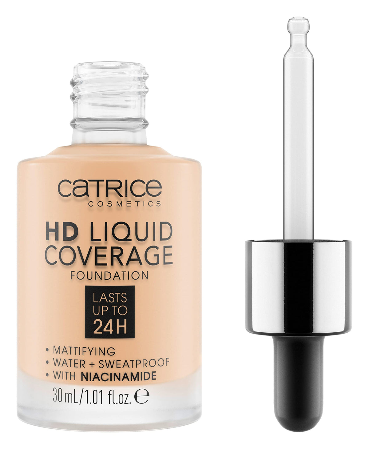 Catrice HD Liquid Coverage Foundation 24HR Wear 005 Ivory Beige front view