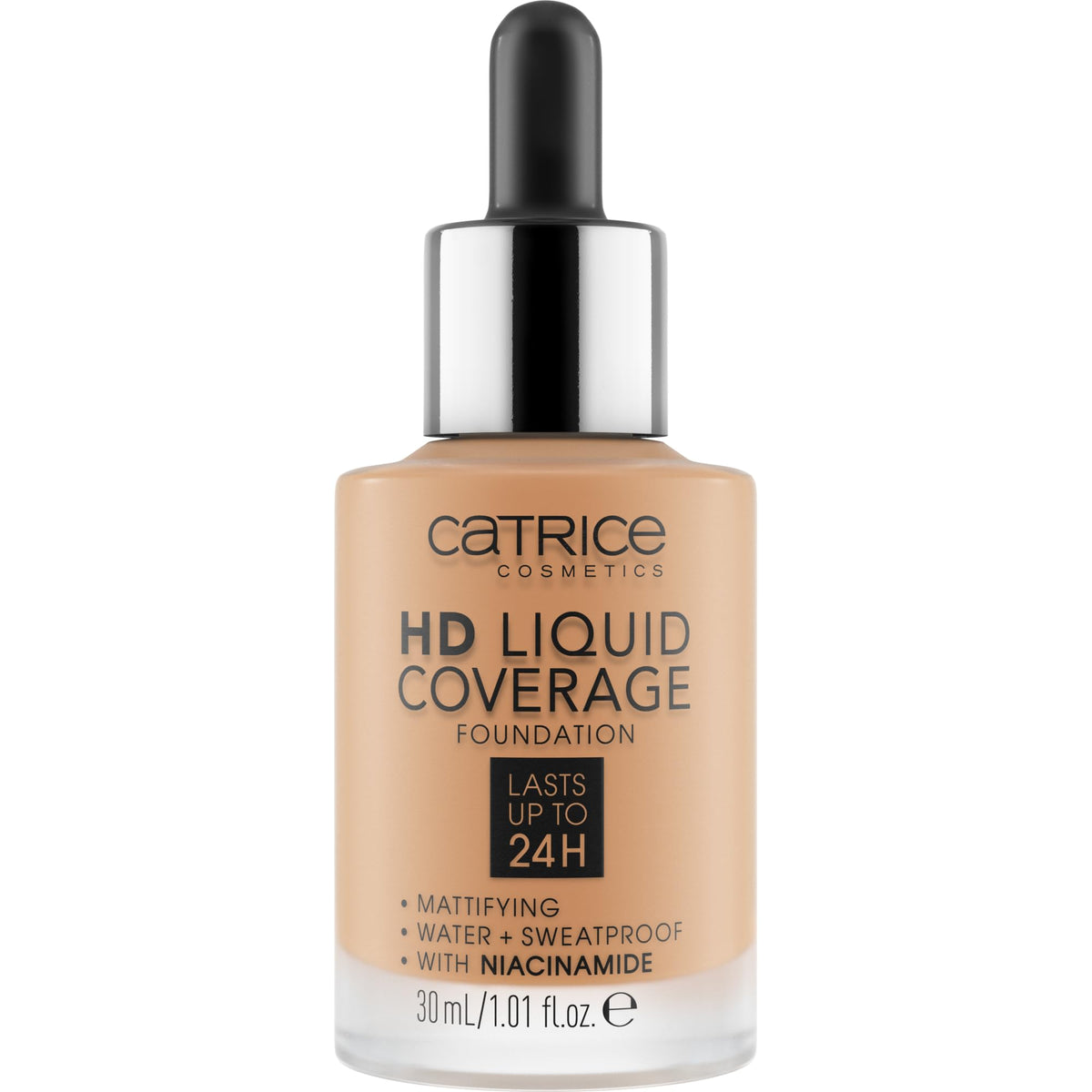 Catrice HD Liquid Coverage Foundation Camel Beige dropper applicator