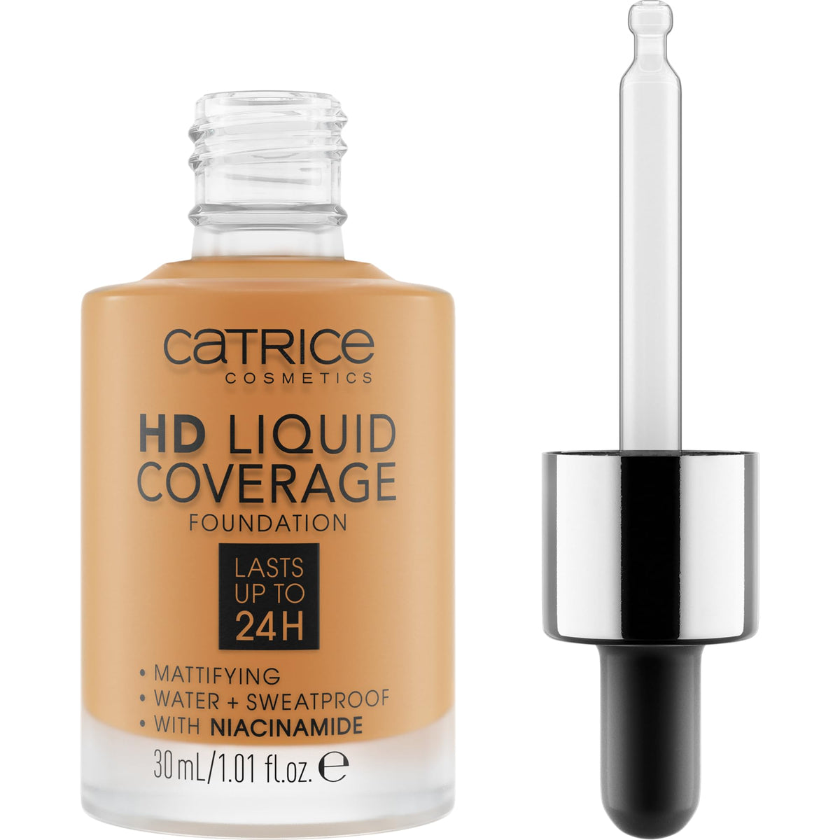 Catrice HD Liquid Coverage Foundation front view with dropper