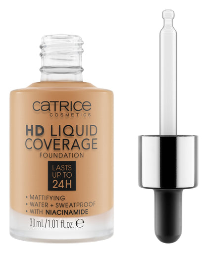 Catrice HD Liquid Coverage Foundation front view with dropper