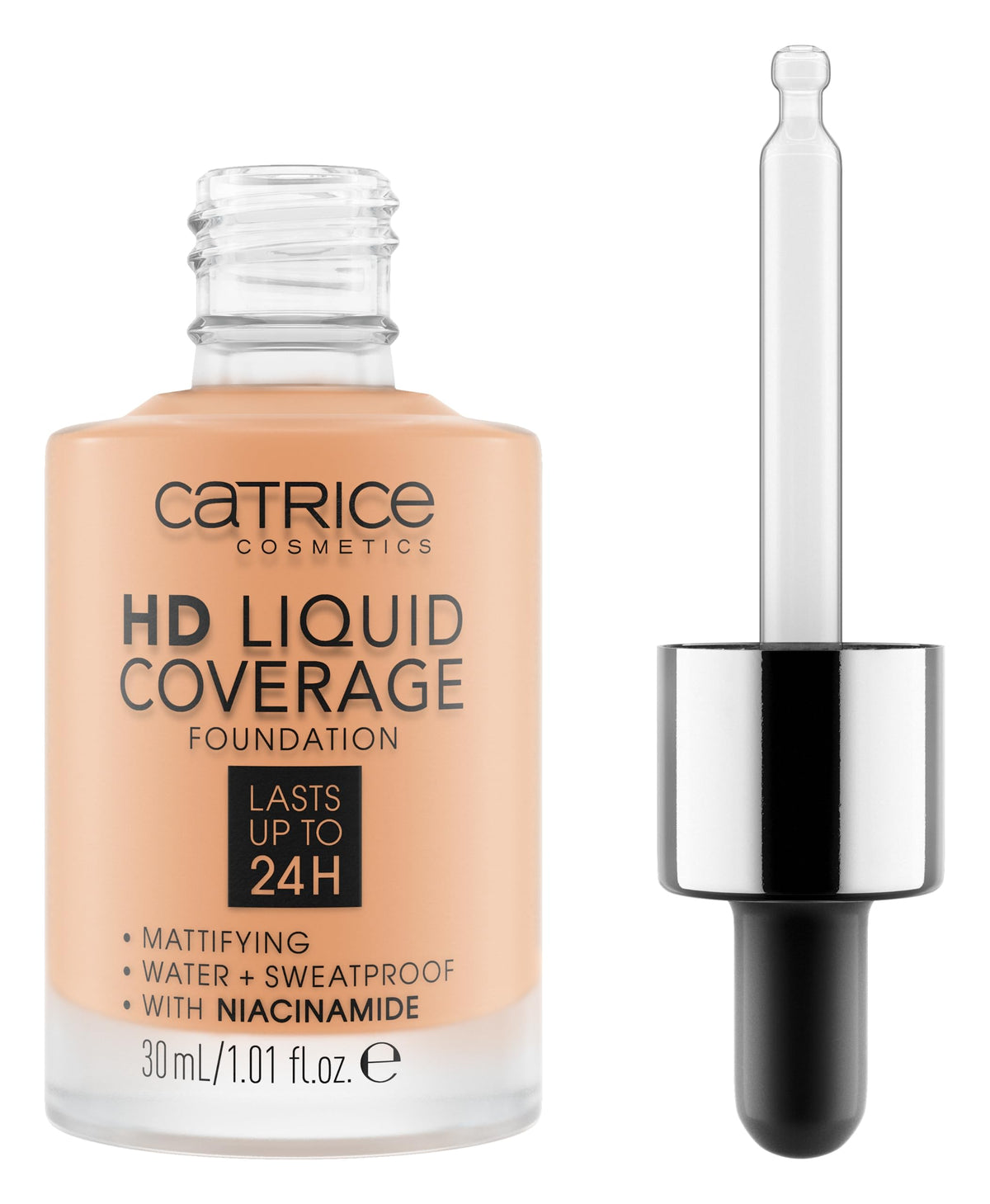 Catrice HD Liquid Coverage Foundation Honey Beige front view