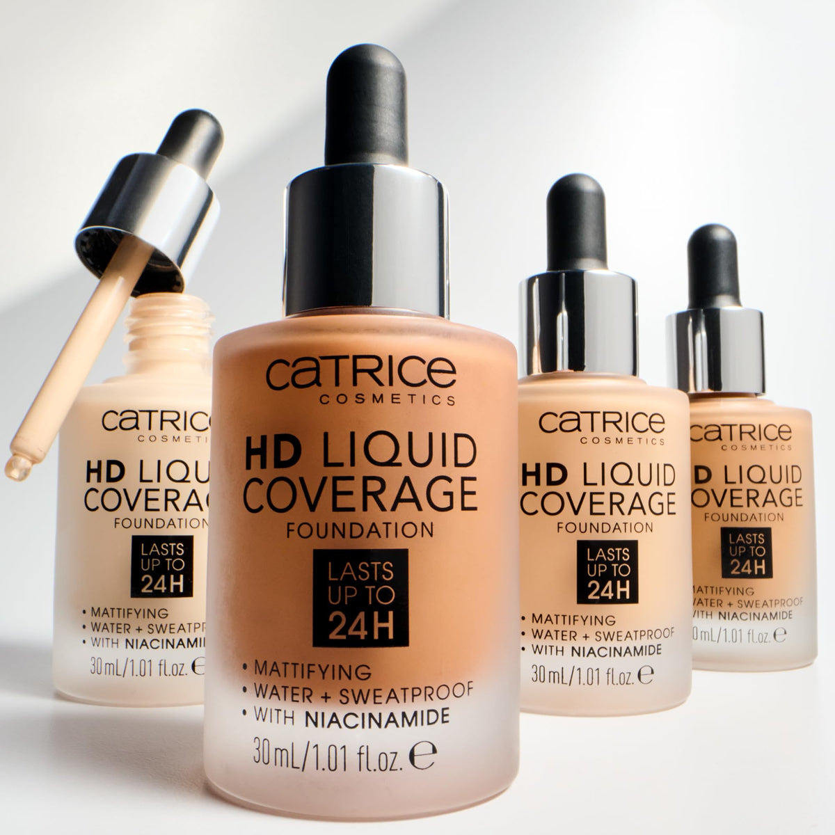 Catrice HD Liquid Coverage Foundation product details on back of packaging