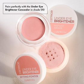 Catrice Under Eye Brightener 010 Light Rose with makeup tools