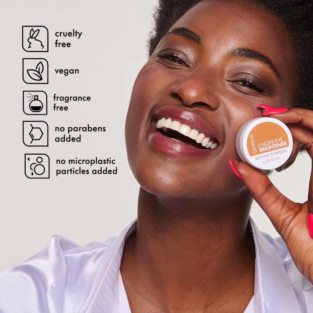 Catrice Under Eye Brightener Dark Circles Corrector with makeup tools