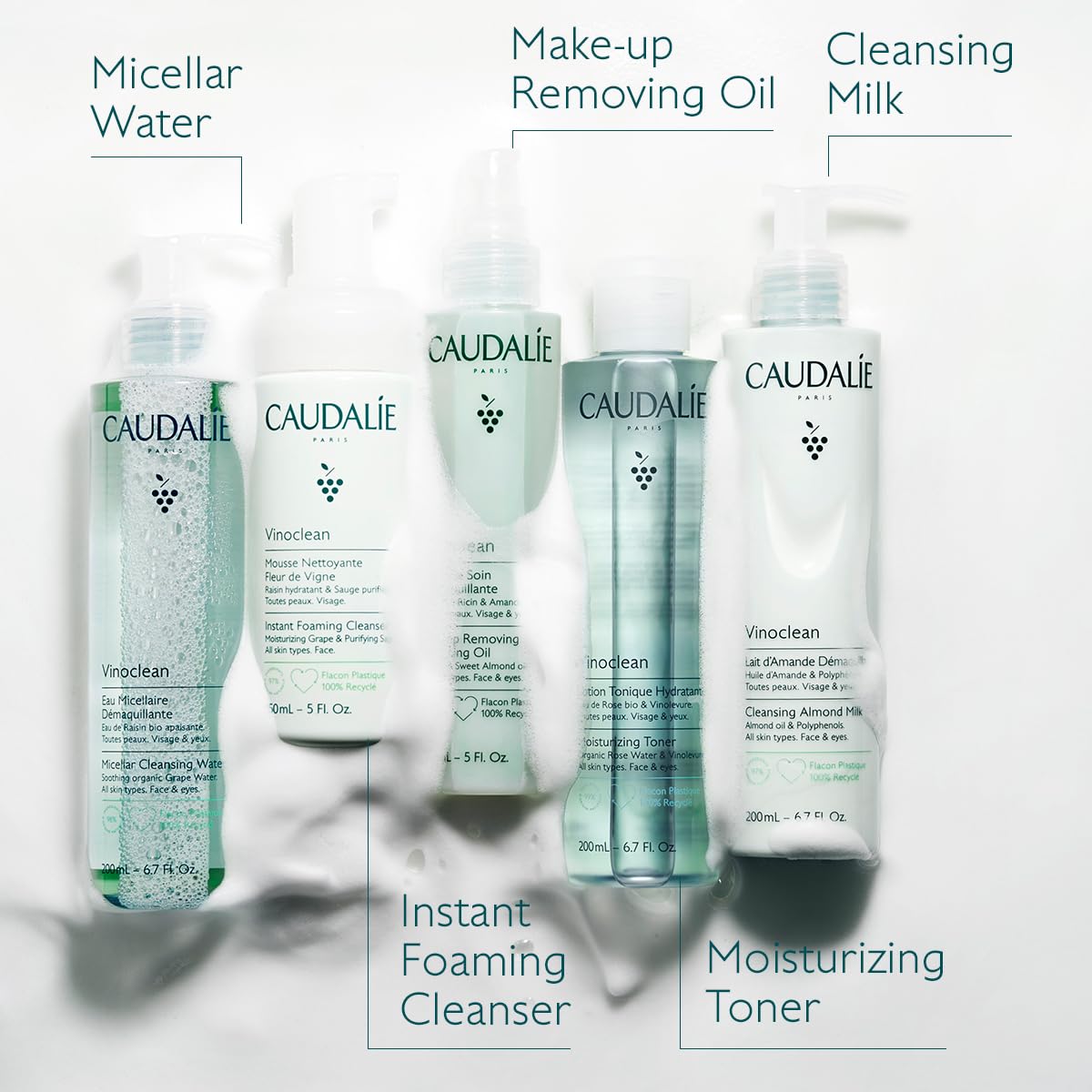 Caudalie Vinoclean Cleansing Oil with makeup removal process