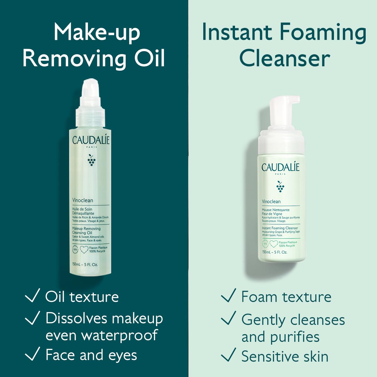 Caudalie Vinoclean Cleansing Oil with natural ingredients