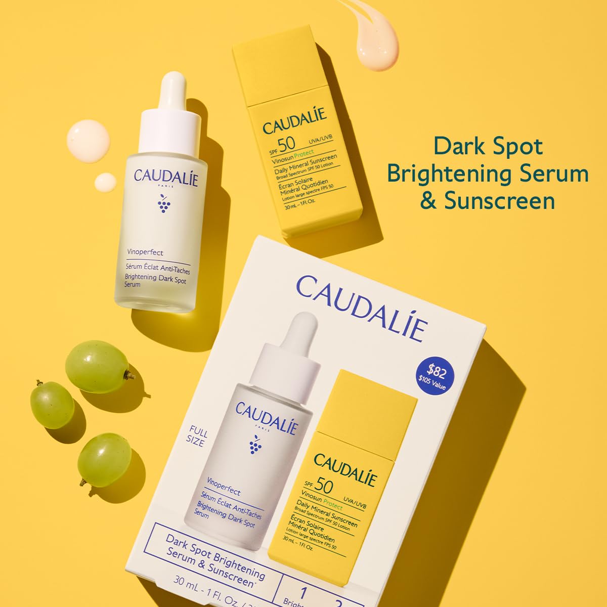 Caudalie Vinosun Protect Daily Mineral Sunscreen SPF 50 30mL side view