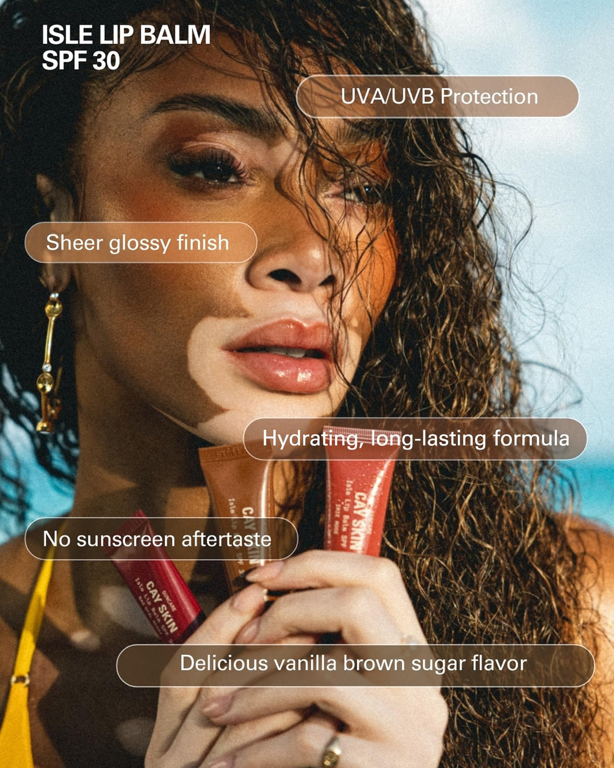 Cay Skin Isle Lip Balm SPF 30 showing the applicator tip