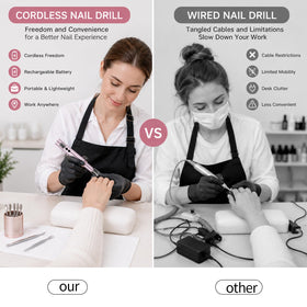 CBVCBV nail drill showing 5 metal bits and sanding bands
