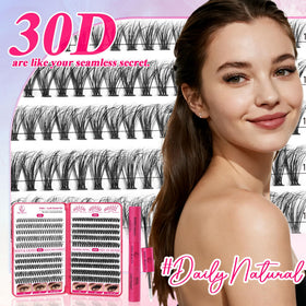 CCODDY lash clusters displayed on a makeup table