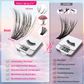 CCODDY Lash Clusters displayed with makeup tools