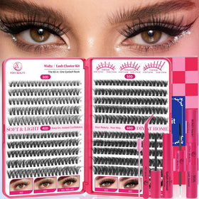 CCODDY Lash Clusters Kit 400PCS with glue and tweezers