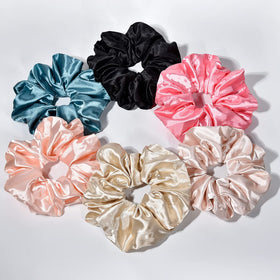 CEELGON Big Real Silk Scrunchies 6 Pack in various colours