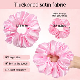 CEELGON Large Silk Satin Scrunchies close-up of soft texture