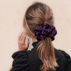CEELGON Large Silk Satin Scrunchies displayed in various colours