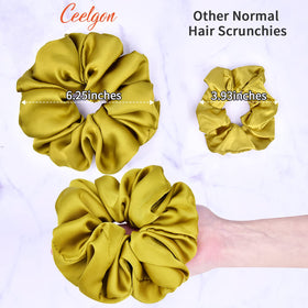 CEELGON large silk scrunchie close-up in pink