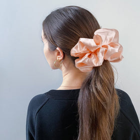 CEELGON scrunchies in use on a ponytail