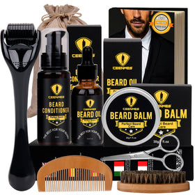 Ceenwes Beard Grooming Kit with oils, balm, and scissors