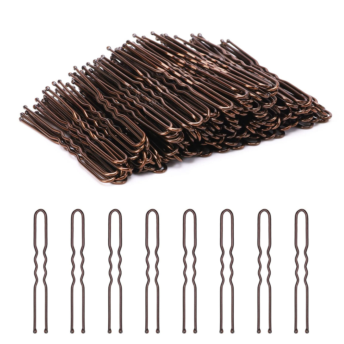 Cehony U Shaped Hair Pins 200 count brown front view