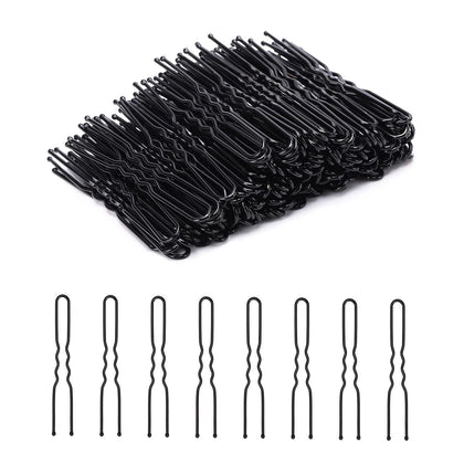 Cehony U-Shaped Hair Pins black 2.4 inch front view