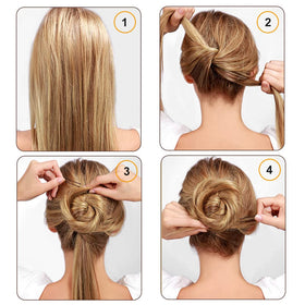 Cehony U Shaped Hair Pins in use styled in a bun