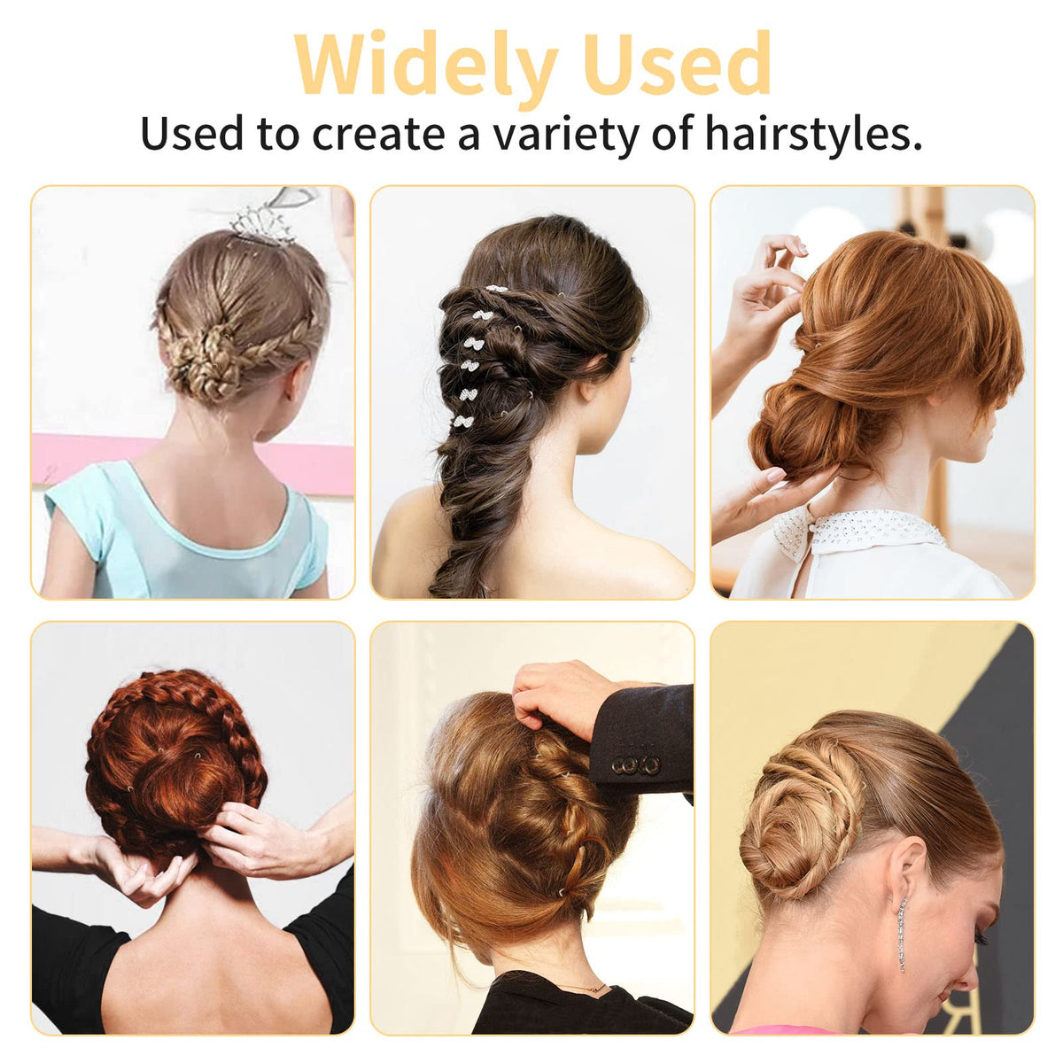 Cehony U Shaped Hair Pins in use with an updo hairstyle