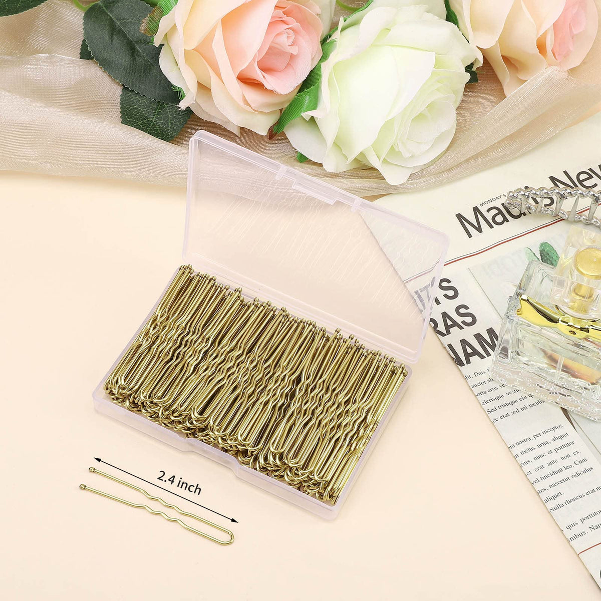 Cehony U Shaped Hair Pins packed in reusable box