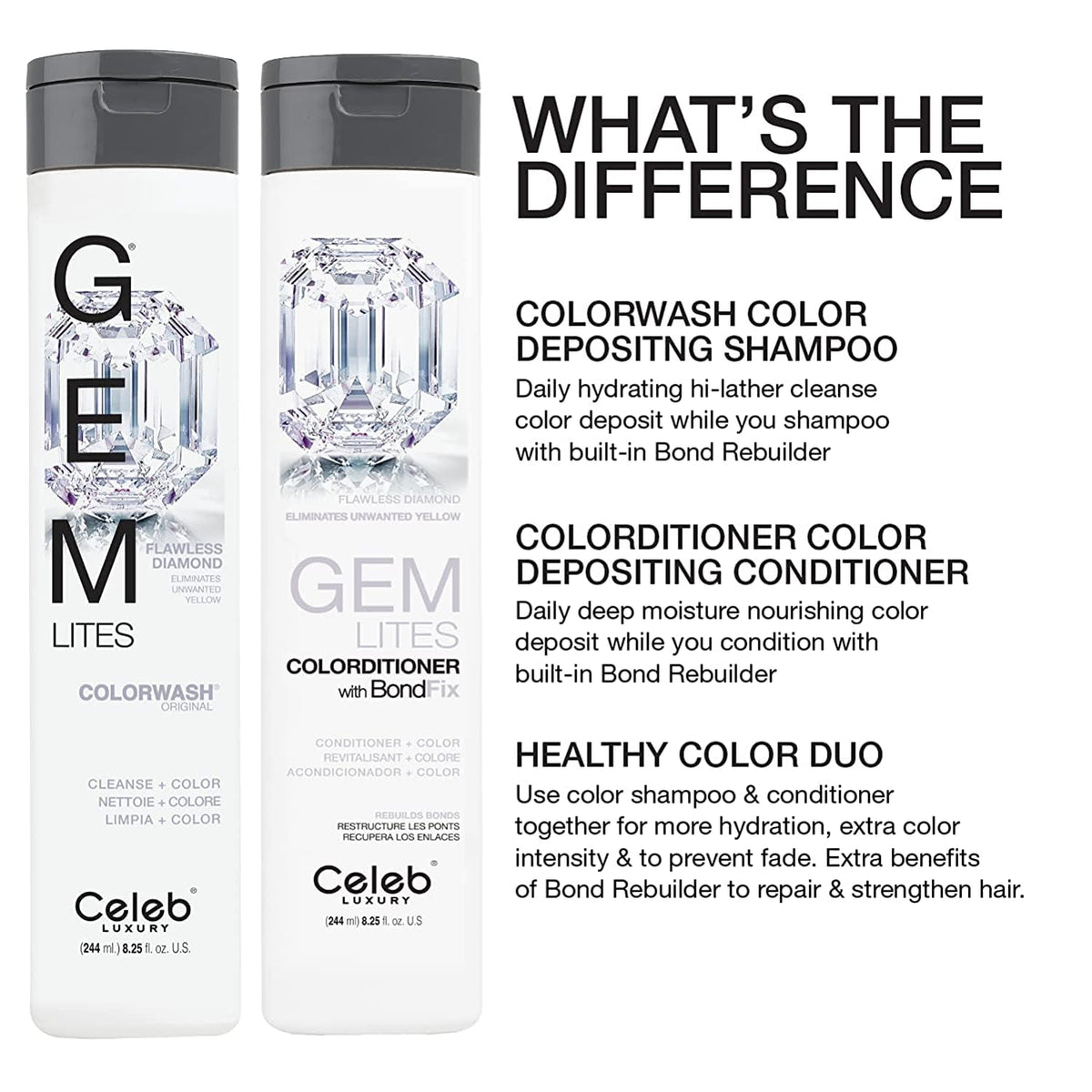 Celeb Luxury Gem Lites Platinum Color Conditioner application on hair