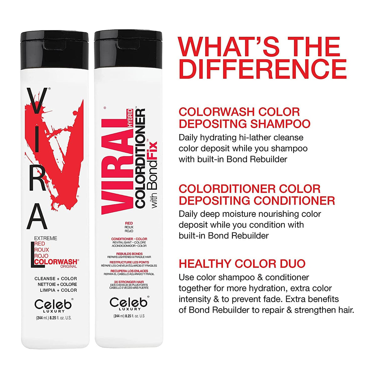 Celeb Luxury Viral Colorditioner Red in a bathroom setting