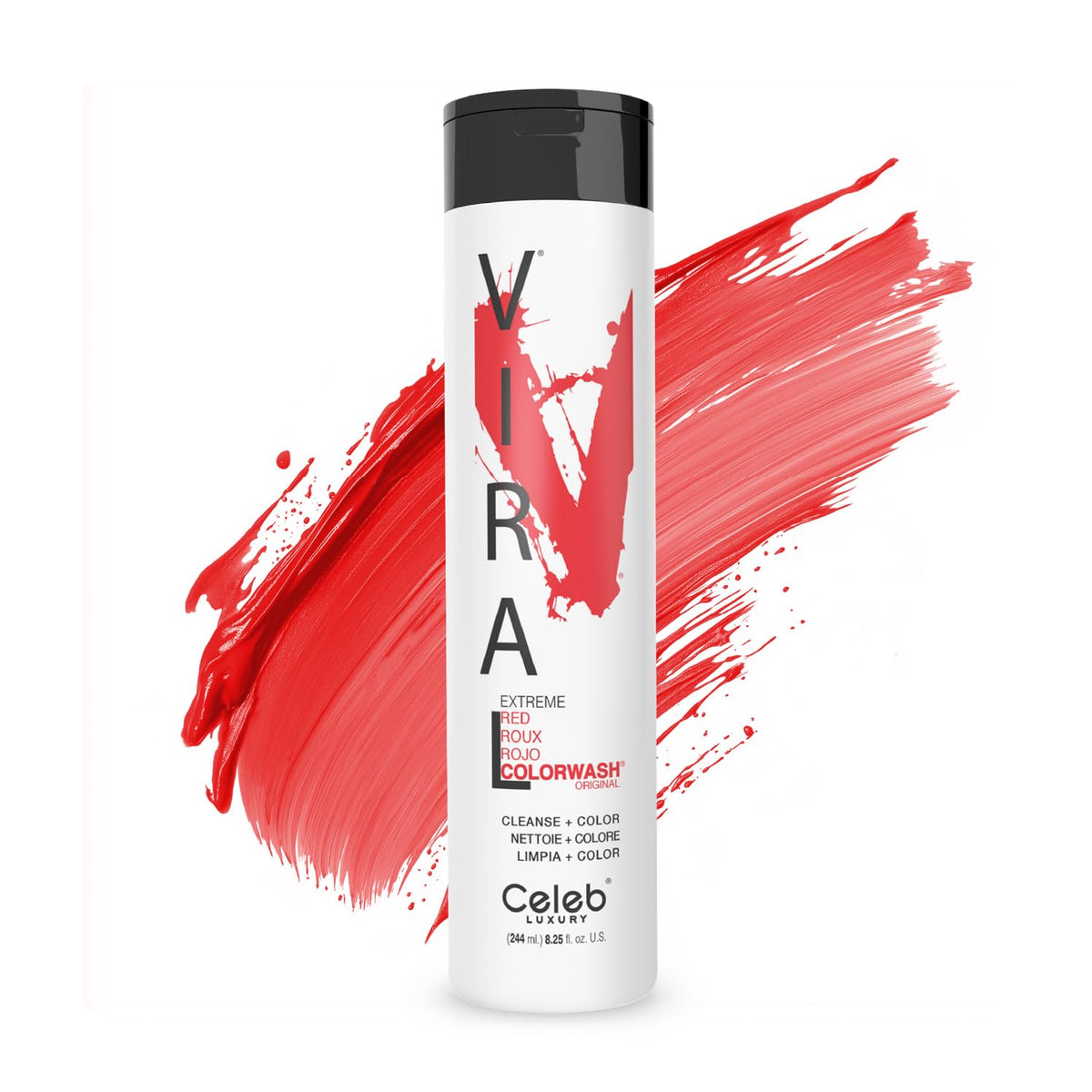 Celeb Luxury Viral Colorwash Extreme Red shampoo front view